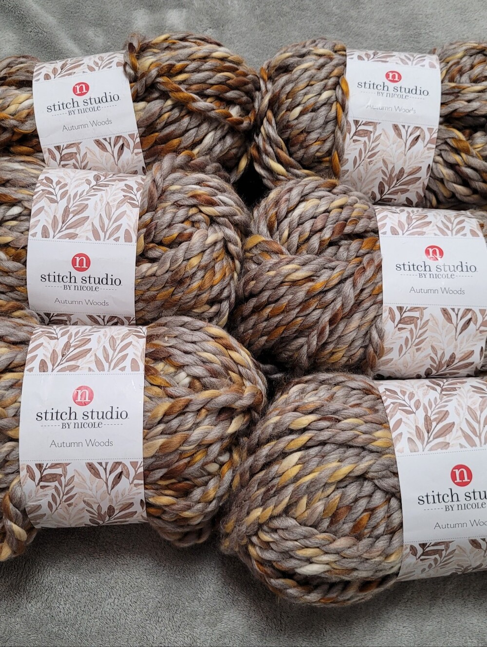 Stitch Studio by Nicole 6 skein lot Autumn Woods Bulky Yarn